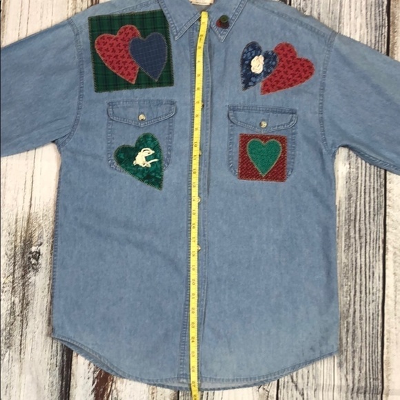 Blue Mountain Embroidered Denim w/ Hearts Sz S - Picture 12 of 15